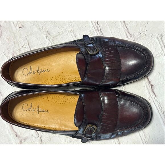 Cole Haan Men\'s 11.5 Kiltie Buckle Front Leather Loafers Burgundy Brown Classic main image 10